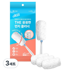 스카트 더 꼼꼼한 먼지클리너 핸들 + 리필 4p 세트, 화이트, 3세트