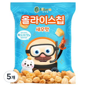 Allbarm 올라이스칩, 50g, 5개, 새우맛