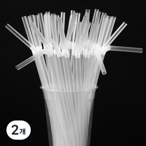 코멧 베이직 자바라 빨대 투명 250 x 7 mm, 500개입, 2개