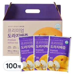 유기농마루 정품 물넣지않은 어른용 프리미엄 도라지배즙, 100ml, 100개