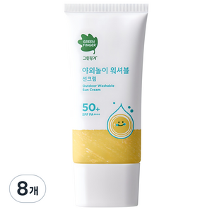 그린핑거 야외놀이 워셔블 선크림 SPF50+ PA++++, 80ml, 8개