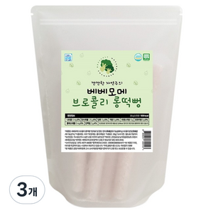 베베모메 롱떡뻥 아기 유기농 간식, 브로콜리, 30g, 3개
