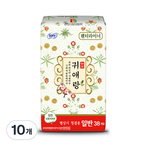 쏘피 귀애랑 팬티라이너, 일반, 38개입, 10개