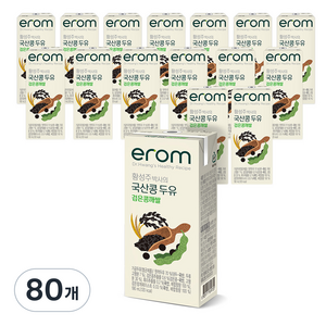 이롬 황성주 박사의 국산콩 두유 검은콩깨쌀, 80개, 190ml