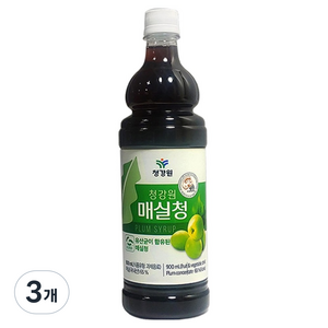 청강원 매실청, 3개, 900ml