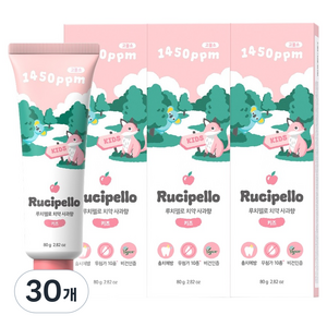루치펠로 리틀포레스트 키즈치약 사과향, 80g, 30개