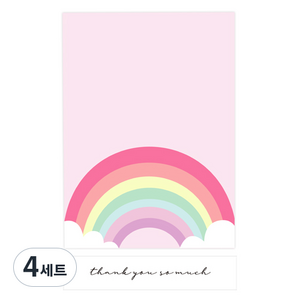 도나앤데코 제라 무지개 페이퍼 기프트백 20p + 땡큐소머치 스티커 20p, 핑크(기프트백), 투명(스티커), 4세트