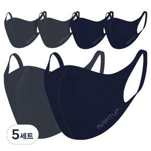 아텍스 에어핏업 패션 마스크 L 2종 x 3p 세트, 네이비, 네이비, 네이비, 차콜, 차콜, 차콜, 5세트, 2매입