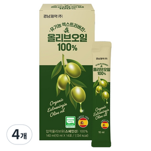 경남제약 유기농 엑스트라버진 올리브오일 14포, 4개, 140ml