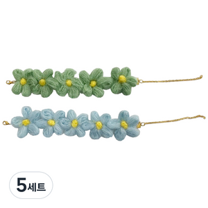 딩동펫 반려동물 플라워 목걸이 2종세트, 블루, 민트, 5세트