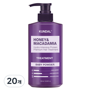 쿤달 허니 앤 마카다미아 헤어트리트먼트 베이비파우더향, 500ml, 20개