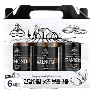 넛츠팜 건강더함 넛츠 보틀 3종 1호 선물세트 550g, 6세트