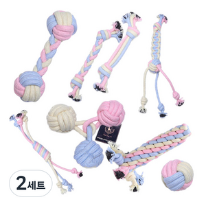 딩동펫 베베 실타래 반려동물 장난감 8종 세트, 혼합색상, 2세트