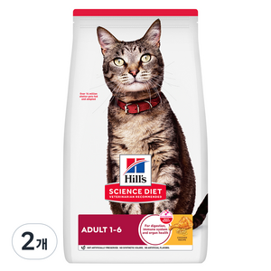 힐스사이언스다이어트 고양이 기능성 사료, 어덜트, 2kg, 2개