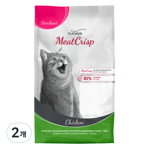 PLATINUM 어덜트 고양이 미트 크리스프 스테럴라이즈드 건식사료, 닭, 1.5kg, 2개