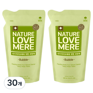 네이쳐러브메레 젖병 세정제 거품형 리필, 500ml, 30개