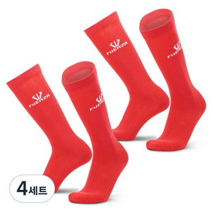 훼르자 스타디움 야구 스타킹 2켤레 세트, 레드, 4세트