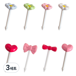큐트미 아기자기 리본 앤 플라워픽 세트 MP305, 8개입, 3세트
