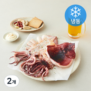 오바다 국내산 손질 오징어 (냉동), 2개, 400g(2미)