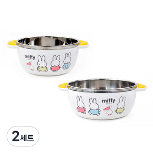 씨에스동양상사 미피 논슬립 스텐 공기 대접 세트, 혼합색상, 공기 + 대접, 2세트