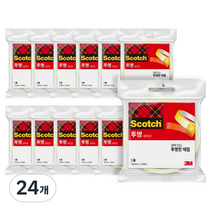 스카치 투명 테이프 550 리필 12mm x 20m, 24개