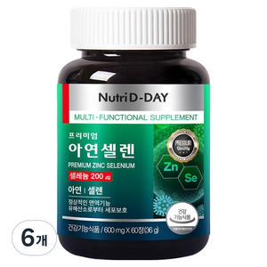 뉴트리디데이 프리미엄 아연 셀렌 36g, 6개, 60정