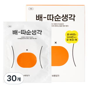 바른생각 파스형 배 따순 생각 핫팩 5p, 30개