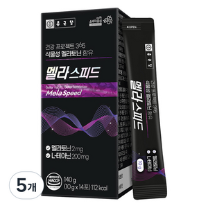 종근당 건강프로젝트 365 식물성 멜라토닌 함유 멜라스피드 14p, 140g, 5개