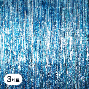 파티해 수술 은박 커튼 3p, 블루, 3세트