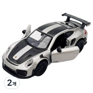 마이스토 1:64 스피드아이콘 포르쉐 911 GT2 RS 미니카 다이캐스트 도어열림, 실버, 2개