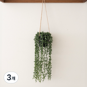 플라우스302 조화 콩난바인 행잉 화분 45cm, 3개