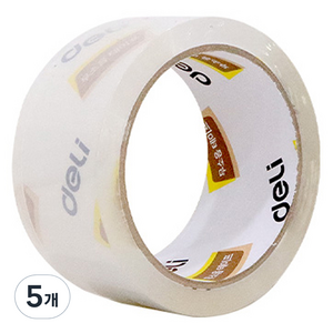 델리 무소음 박스테이프 리필 일반형 48mm x 40m, 투명, 5개