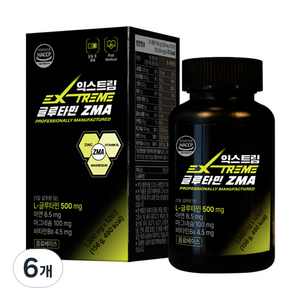 익스트림 L-글루타민 ZMA 1300mg, 120정, 6개