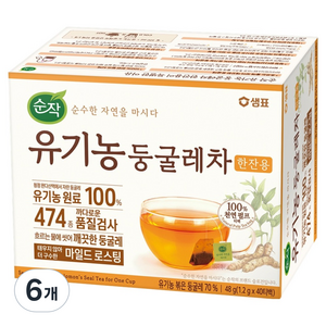순작 유기농 둥굴레 한잔용 티백, 1.2g, 6개, 40개입