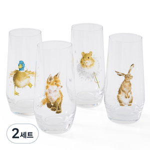 로얄우스터 쿠팡수입 포트메리온 워렌데일 하이볼 글라스 4종 세트, 2세트