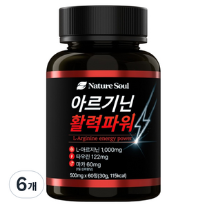 네이처소울 아르기닌 활력파워 30g, 6개, 60정