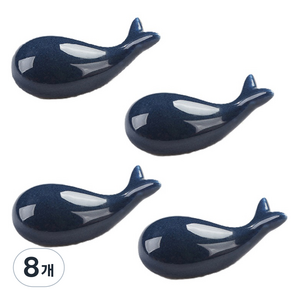귀여운 돌핀 세라믹 젓가락 받침 홀더, 다크블루, 8개