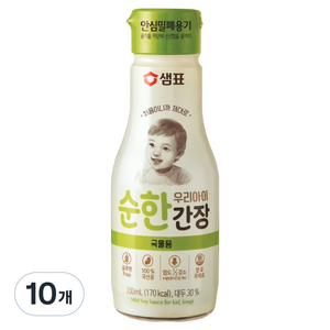 샘표 우리 아이 순한 간장 국물용, 10개, 200ml