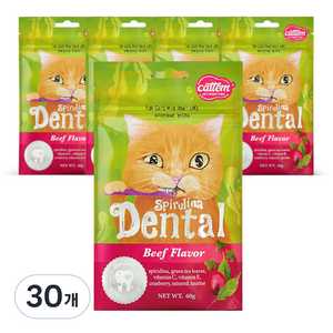 캣템 스피루리나 고양이 덴탈 간식, 비프, 60g, 30개