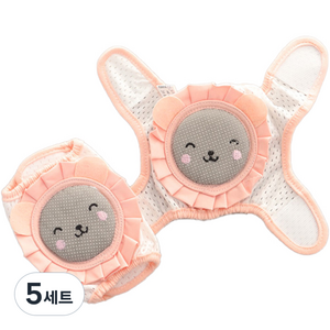 조이멀티 유아용 노란병아리 미끄럼방지 무릎 보호대 왼쪽 + 오른쪽 세트 원사이즈, 5세트, 그레이