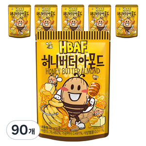 바프 허니버터 아몬드, 40g, 90개