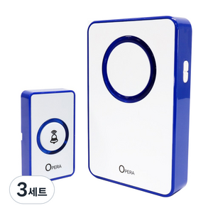 LED 무선 초인종 송신부 + 수신부 세트 오페라블루 DD-912I(DC), 3세트