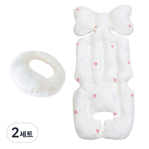 베베누보 사계절 양면 라이너 유모차 시트 + 목쿠션 세트, 러브츄, 2세트