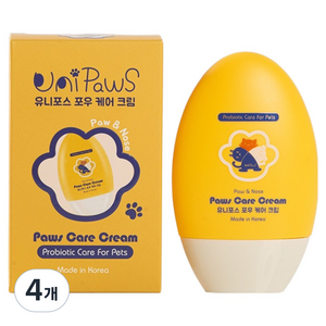 유니포스 반려동물 저자극 무향 포우 케어 크림, 4개, 60ml