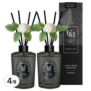 유멜 프리미엄 실내용 디퓨저, 담배화장실냄새제거, 510ml, 4개