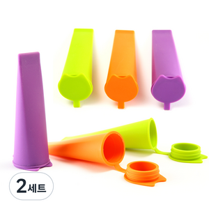 베링 실리콘 아이스몰드 3종 x 2p, 오렌지, 퍼플, 그린, 2세트