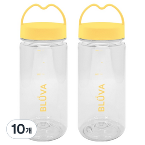 블루바 눈금표시 트라이탄 하트캡 쉐이커 보틀, 옐로우, 350ml, 10개