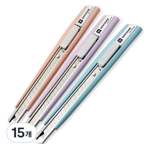 화신 215 커터칼 KN-215P3 소 3p 세트, 블루 + 퍼플 + 피치, 5세트