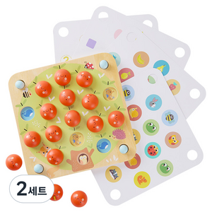 투키토이 원목 메모리 게임 세트, 혼합색상, 2세트
