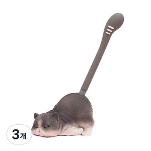 까마느 고양이 궁디팡팡 검정 젤펜, 블랙, 3개